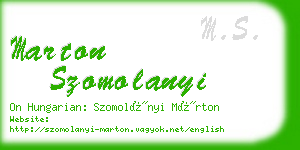 marton szomolanyi business card